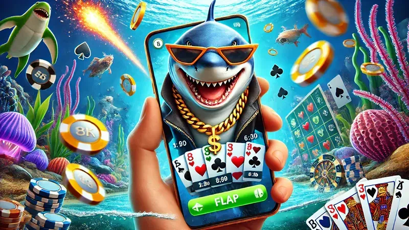 Kontrol meriam pada layar permainan tembak ikan