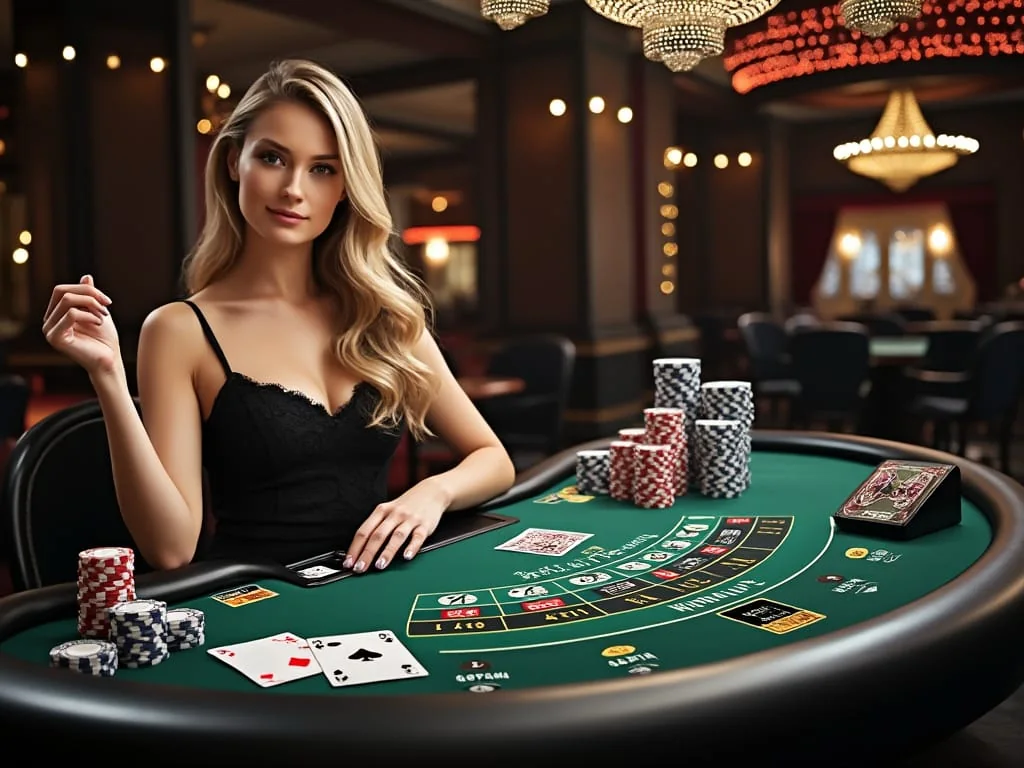 Meja dealer untuk pengalaman kasino live